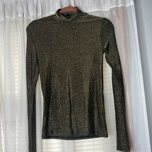 Black and gold sparkly long sleeve top
